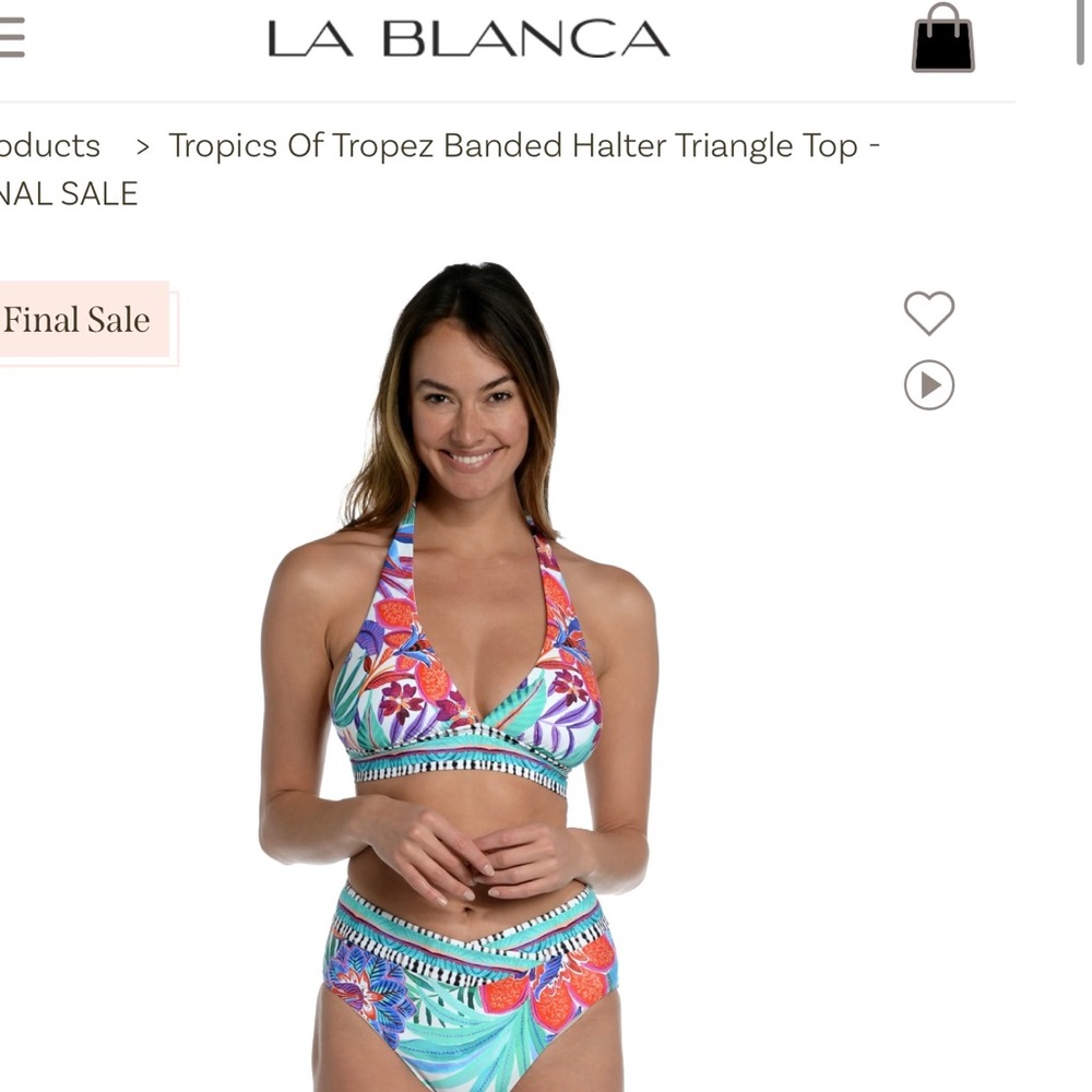 Tropics Of Tropez Banded Halter bikini top